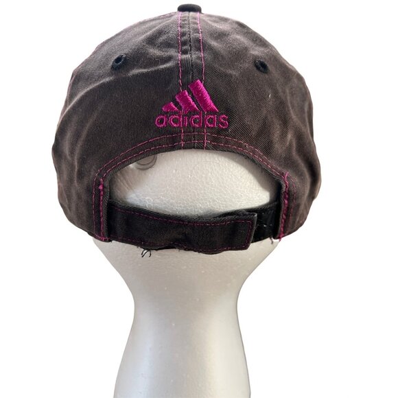 Adidas Womens Adjustable Distressed Baseball Cap With Pink Stitching & Embroider - Picture 5 of 8